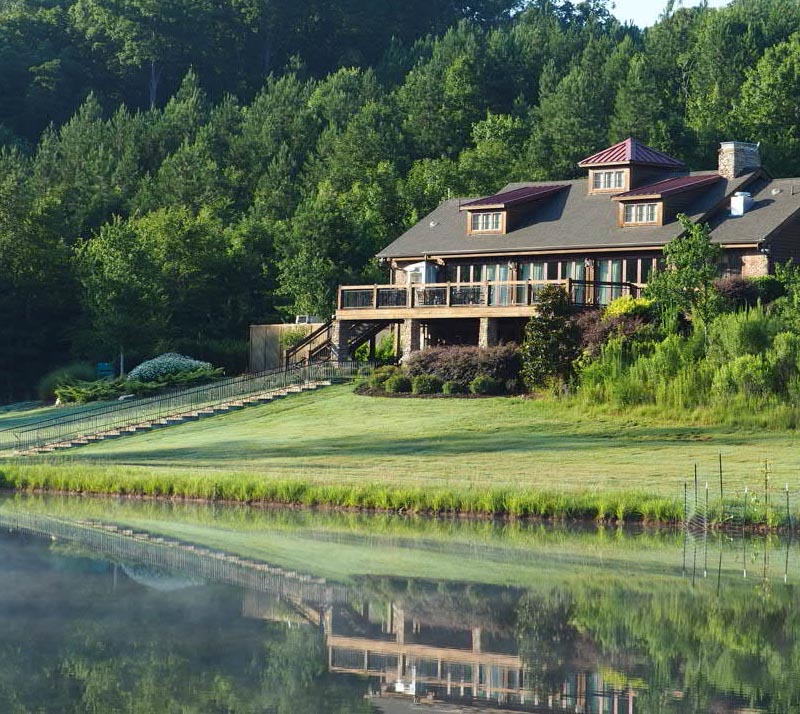 The Juneberry Conference Center overlooking our pond