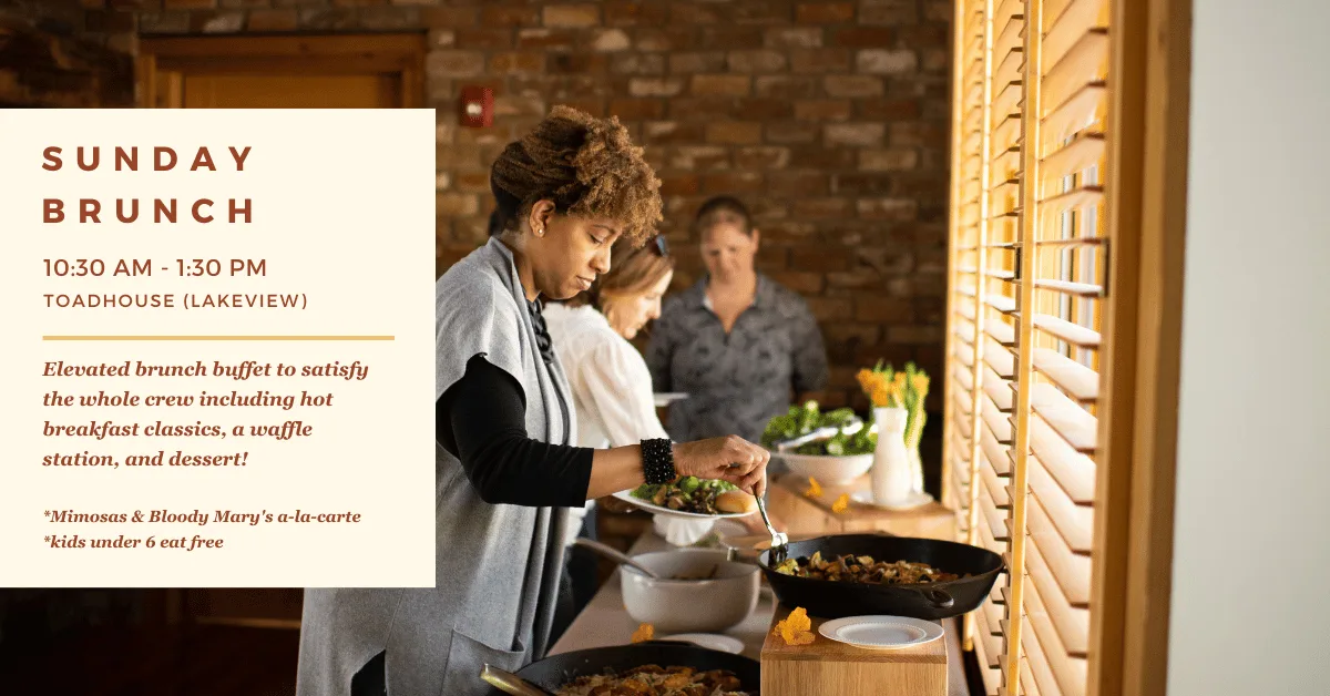 Lady at a brunch buffet