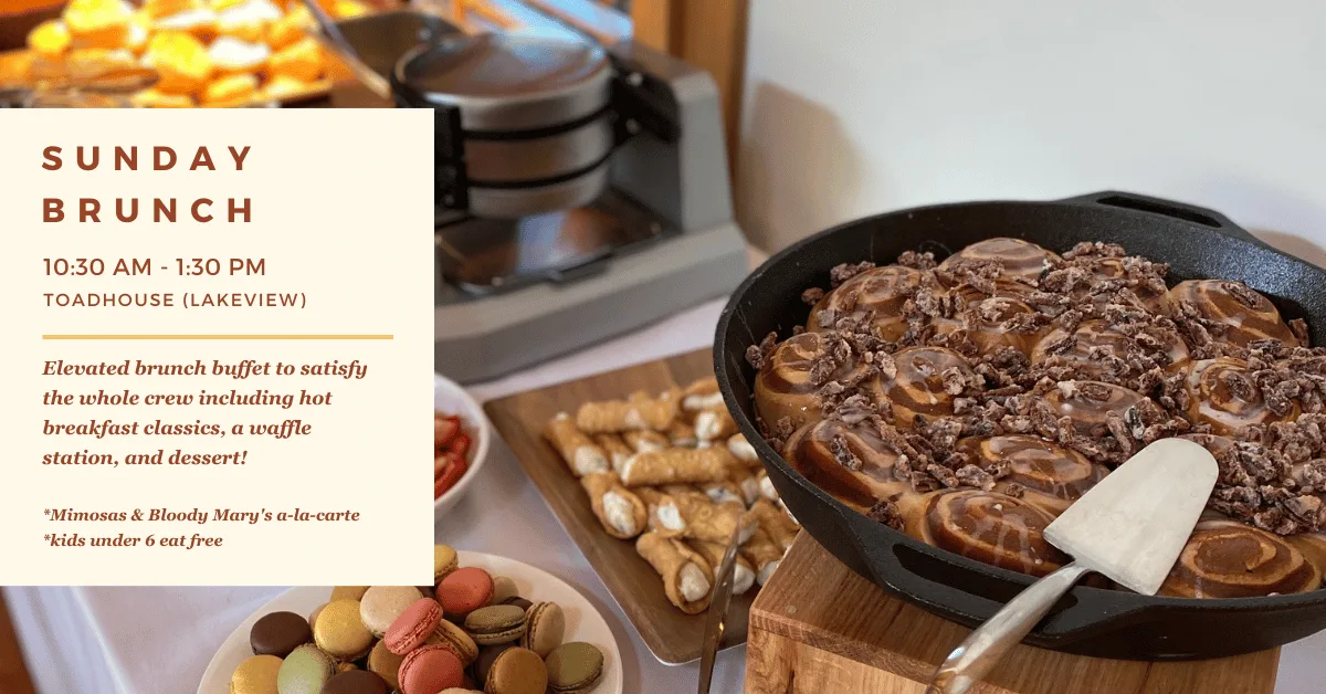 Cinnamon buns served at brunch